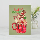 Lieve Dwerg In Een Beker Plat Kerstkaart (Staand voorkant)