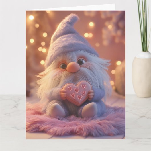 Lieve Dwerg met Hart: Valentijnsdag Ontwerp Kaart (Voorkant)