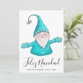Lieve Dwerg Teal Blauw Feliz Navidad 2026 Kalender Feestdagenkaart (Staand voorkant)
