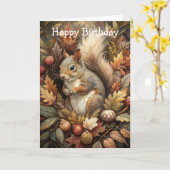 Lieve eekhoorn kaart (Gele Bloem)