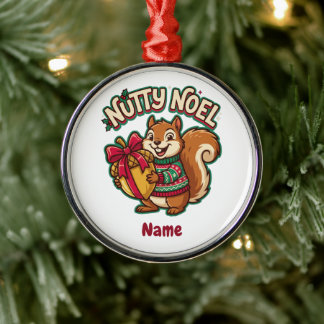 Lieve Eekhoorn Kerst Ornament, Notige Noel Metalen Ornament