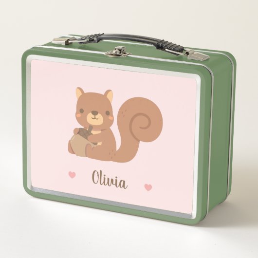 Lieve Eekhoorn Met Eikel Meisjesnaam Personalized (Voorkant)