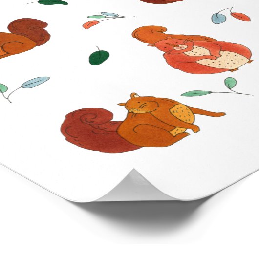 Lieve eekhoorns  poster (Hoek)