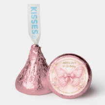 Lieve Eén Roze Vlinder Verjaardagsmeisje één jaar