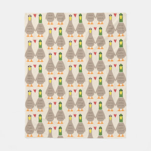 Lieve Eendjes Patroon Eenden die Elkaar Vasthoud Fleece Deken
