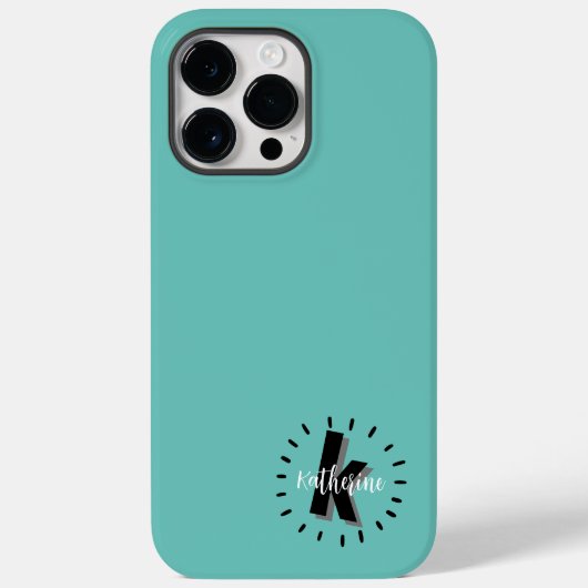 Lieve Eenvoudige Naam Initiaal Monogram Case-Mate iPhone Case (Achterkant)