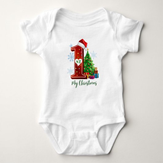 Lieve eerste kerst babykleren romper (Voorkant)