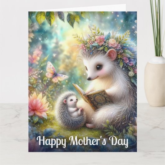 Lieve Egel Moeder En Baby Moederdag Kaart (Voorkant)