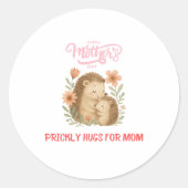 Lieve Egelvrouw Moederdag Ronde Sticker (Voorkant)