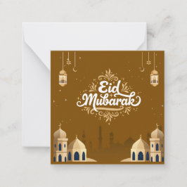 Lieve Eid Mubarak groet grijs Notitiekaartje