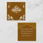 Lieve Eid Mubarak groet grijs Notitiekaartje (Voorkant / Achterkant)