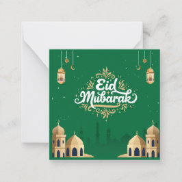 Lieve Eid Mubarak Groet Groen Notitiekaartje