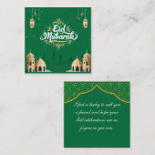 Lieve Eid Mubarak Groet Groen Notitiekaartje (Voorkant / Achterkant)