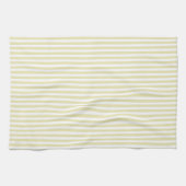 Lieve Elegante Bleek Goudenroede en Wit Gestreepte Theedoek (Horizontaal)
