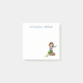 Lieve elegante zeemeermin leest post-it® notes (Voorkant)