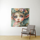 Lieve Elf Met een Cupcake Wandkleed (In situ)