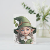 Lieve Elfen Heks Feestdagenkaart (Staand voorkant)