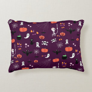 Lieve en enge Halloween-kunst Accent Kussen