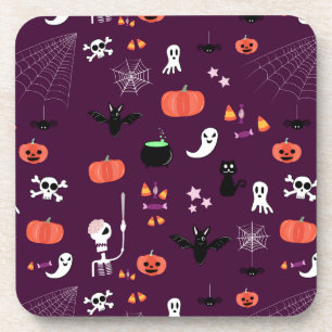 Lieve en enge Halloween-kunst Bier Onderzetter
