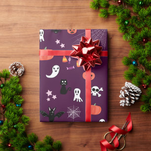 Lieve en enge Halloween-kunst Cadeaupapier