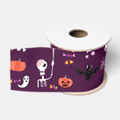 Lieve en enge Halloween-kunst Grosgrain Lint (Spoel)