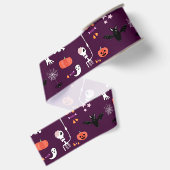 Lieve en enge Halloween-kunst Grosgrain Lint (Achterkant)