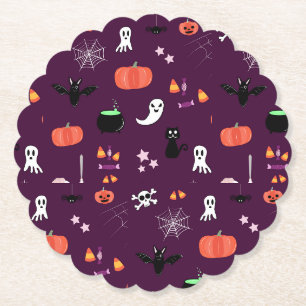 Lieve en enge Halloween-kunst Kartonnen Onderzetters