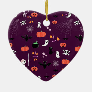 Lieve en enge Halloween-kunst Keramisch Ornament