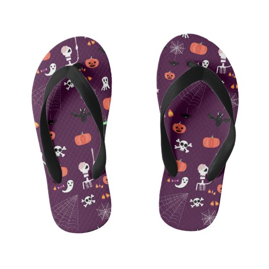 Lieve en enge Halloween-kunst Kinder Teenslippers (Voetbed)