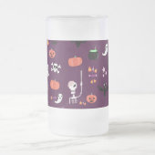 Lieve en enge Halloween-kunst Matglas Bierpul (Center)