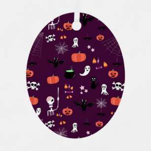 Lieve en enge Halloween-kunst Metalen Ornament