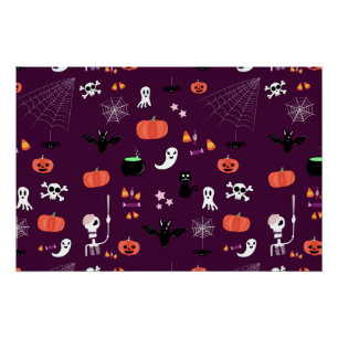Lieve en enge Halloween-kunst Perfect Poster