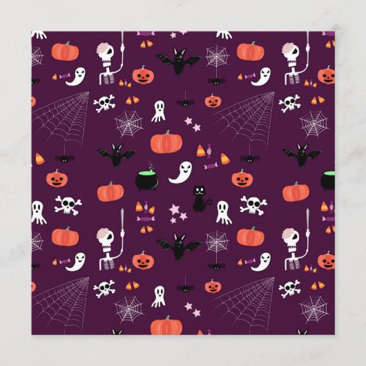 Lieve en enge Halloween-kunst Programmakaart (Voorkant)