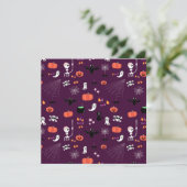 Lieve en enge Halloween-kunst Programmakaart (Staand voorkant)