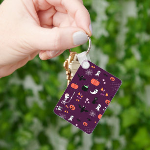 Lieve en enge Halloween-kunst Sleutelhanger