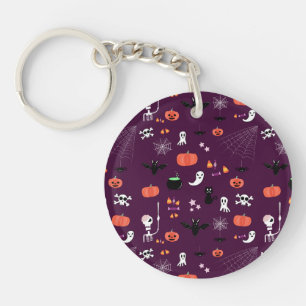 Lieve en enge Halloween-kunst Sleutelhanger