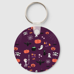 Lieve en enge Halloween-kunst Sleutelhanger