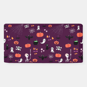 Lieve en enge Halloween-kunst Spandoek
