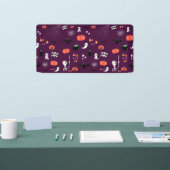 Lieve en enge Halloween-kunst Spandoek (Beurs)
