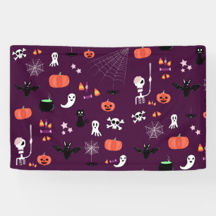 Lieve en enge Halloween-kunst Spandoek