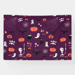 Lieve en enge Halloween-kunst Spandoek