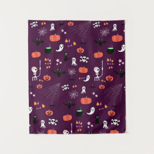 Lieve en enge Halloween-kunst Wandkleed