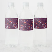 Lieve en enge Halloween-kunst Waterfles Etiket (Flessen)