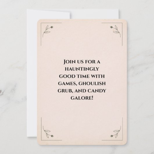 Lieve en enge Halloween pompoen verkleed feestje Kaart (Achterkant)