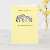 Lieve en gelukkige Keniaanse zebra's Vaderdag kaar Kaart (Gele Bloem)