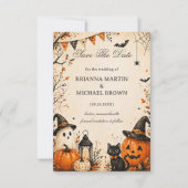 Lieve en griezelige herfst save the date (Voorkant)