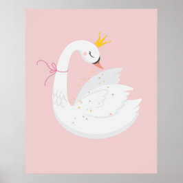 Lieve en trotse kleine zwaanprinses poster