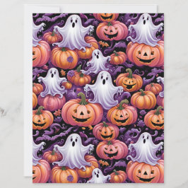 Lieve enge geesten & Jack-o'-Lantern patroonpapier