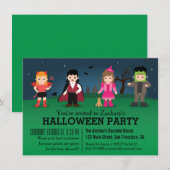Lieve enge monsters Halloweenfeest Kaart (Voorkant / Achterkant)