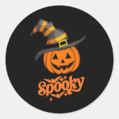 Lieve enge pompoen heks hoed Halloween sticker (Voorkant)